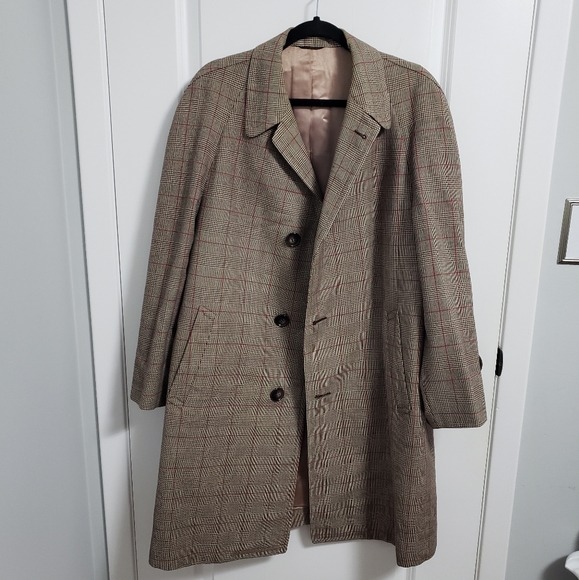 VINTAGE STYLED BY FINE ARTS Long Plaid Coat - Picture 4 of 12